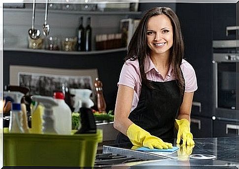 Kitchen cleaning.