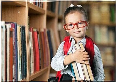 Little girl at school