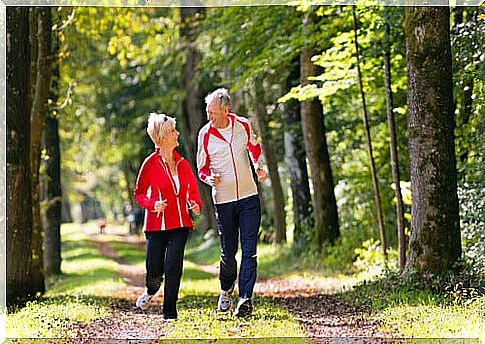 time for exercise by a running couple