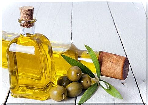 2 bottles of olive oil and a handful of olives