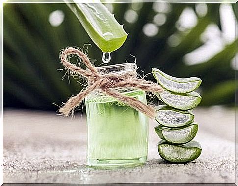 A jar of aloe vera gel