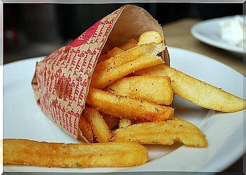 A portion of fries