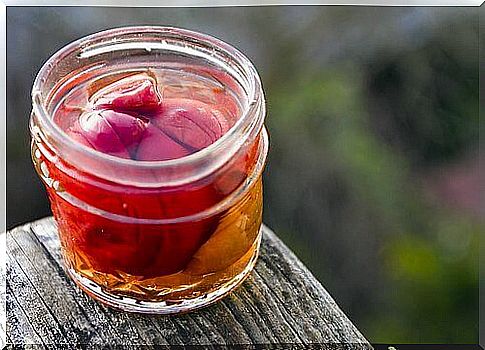 Umeboshi apricots in a jar