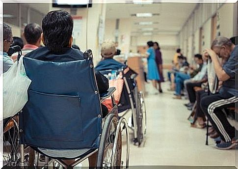 baby hospital in a wheelchair