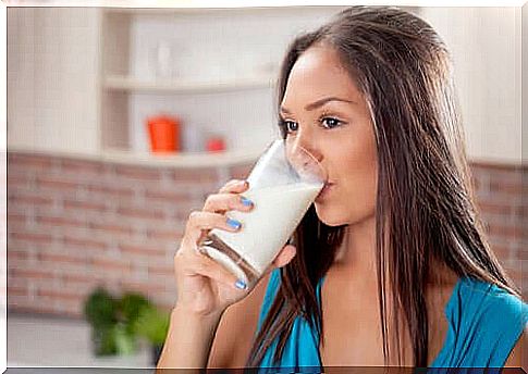 Woman drinking milk