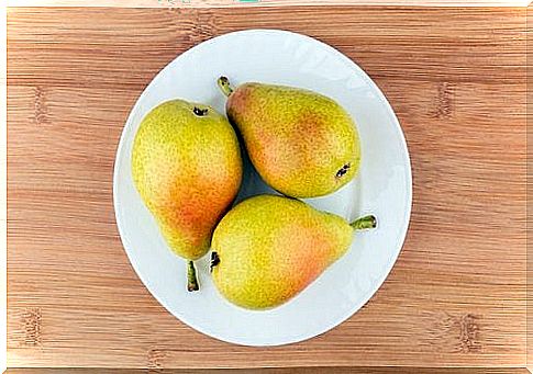 Pears on a plate