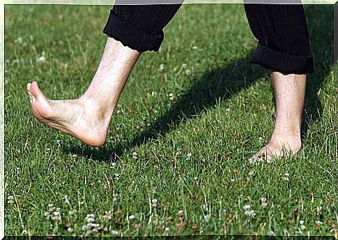 Barefoot on the grass