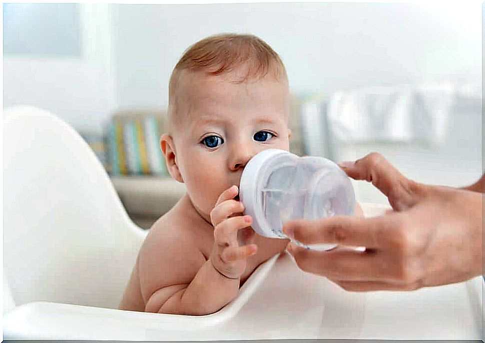 Child drinking water